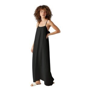Sol Angeles Gauzy Maxi Dress Black Women’s Plus 18-22 Lightweight Flowy Cotton